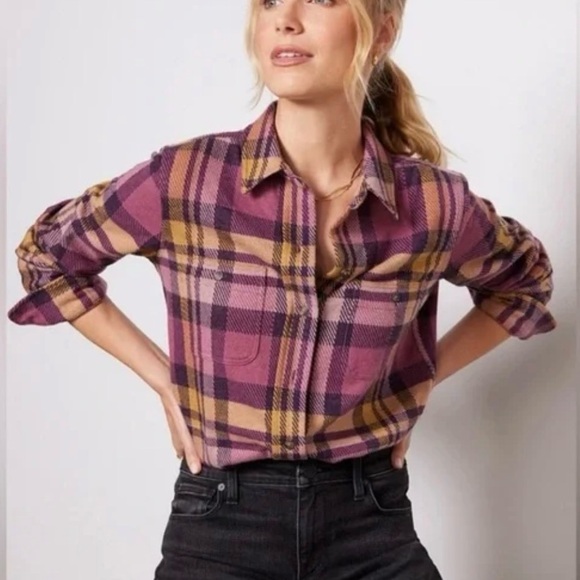 Faherty Legend Sweater Shirt Size M Plaid Flannel - Picture 1 of 7